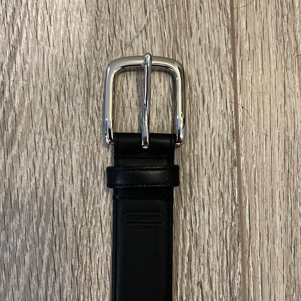 Black Leather Coach Belt